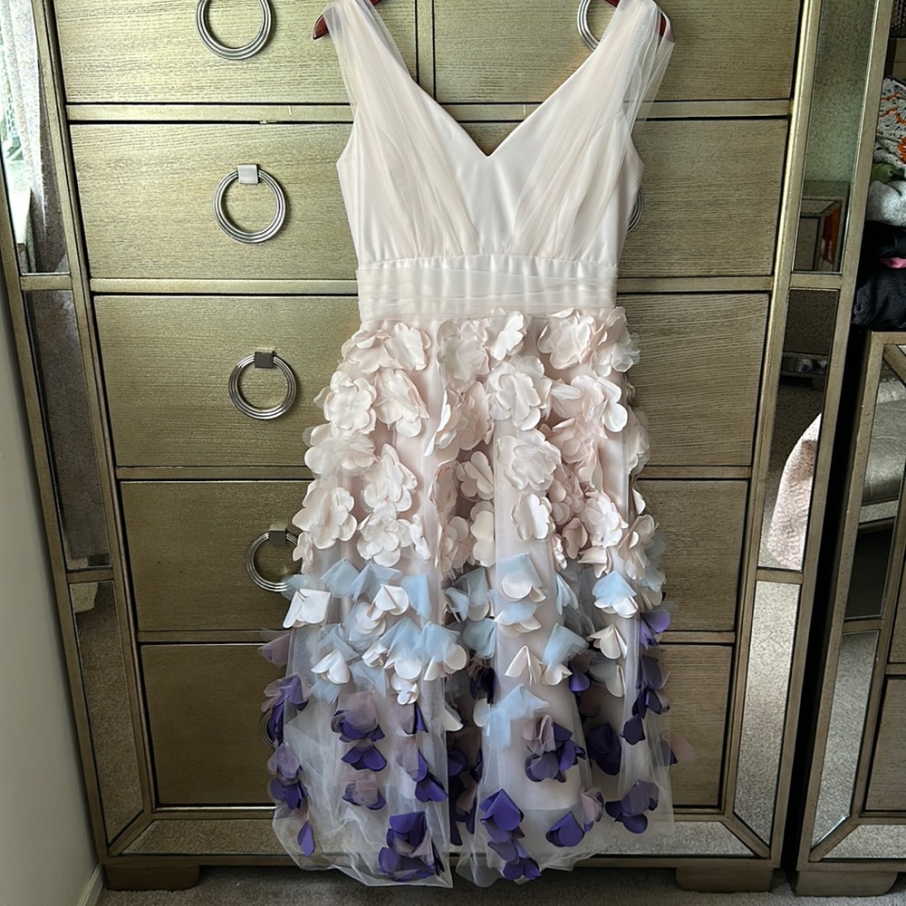 Designer 3D Petal Tulle Gown - Picture 3 of 8